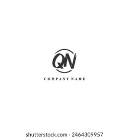 Initial QN brush logo company trend identity