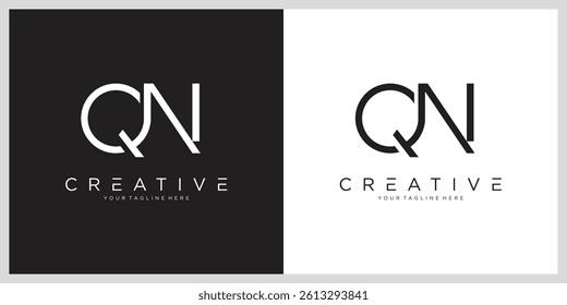 Initial QN or NQ Logo Design Vector
