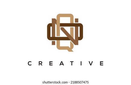 initial QNO, ONQ letters monogram, three letters creative modern typographic logo, eye catching alphabet stylish logo vector