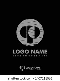 Initial QO negative space logo with circle template