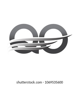 Initial QO wing logo, grey color vector logotype, logo for company name business and company identity.
