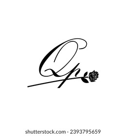 Ursprüngliche QP-Handschrift Blumentypografie Ornament modern