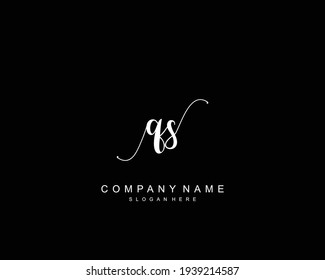 Monograma inicial de belleza QR y diseño elegante de logotipo, logotipo de escritura a mano de firma inicial, boda, moda, floral y botánica con plantilla creativa.
