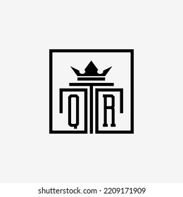 Initial QR Law Firm logo and icon design template stock vector