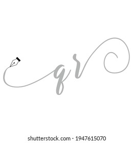 Initial QR logo handwriting business illustration fashion simple