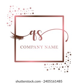 Initial QS calligraphy company eye and eyelash handwriting