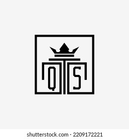 Initial QS Law Firm logo and icon design template stock vector