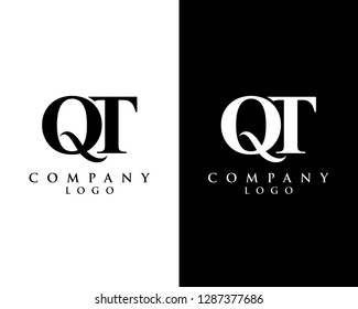 initial qt, tq modern letter logo design with Black and white background. vector logo for business and company identity