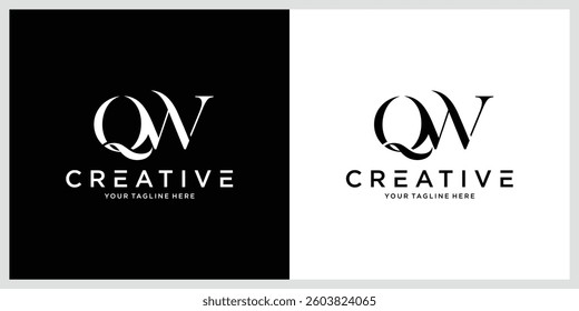 Initial QW letter logo design vector