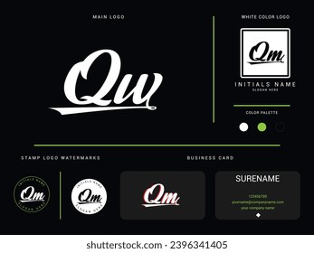 Initial QW Logo Icon, Minimalist Qw wq Luxury Letter Logo Image Vector For Business or Finance