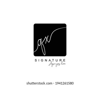 Initial QX beauty monogram and elegant logo design, handwriting logo of initial signature, wedding, fashion, floral and botanical with creative template.