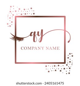 Initial QY calligraphy company eye and eyelash handwriting