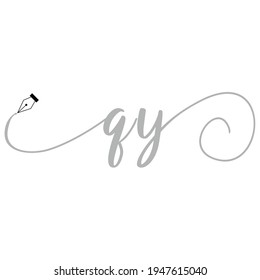 Initial QY logo handwriting business illustration fashion simple