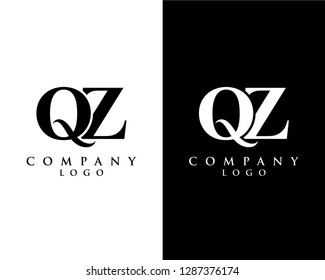 initial qz, zq modern logo design with Black and white background. vector logo for business and company identity