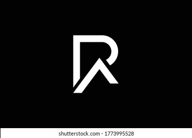 Primer R AR RA Monograma moderno y elegante diseño de logotipo, logotipo profesional Letras vectorial Icono sobre fondo negro.