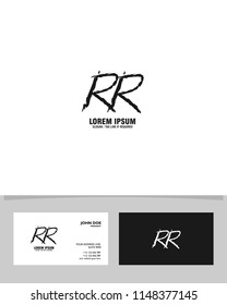 Initial R R brush logo identity vector template