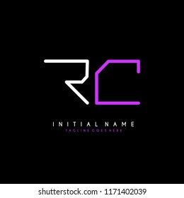 Initial R C minimalist modern logo identity vector