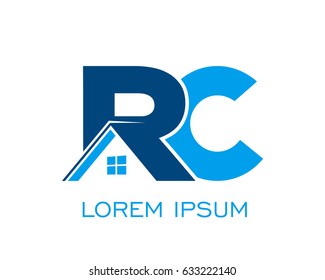 initial R C real estate logo vector