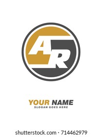 Initial A R circle logo template vector