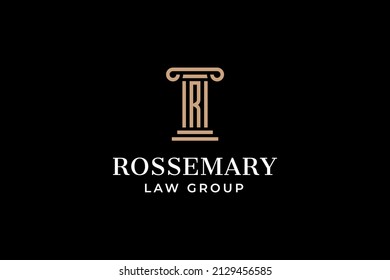 concepto R inicial, diseño del logotipo de la ley