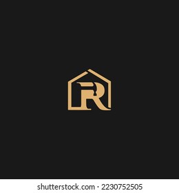 initial R creative logo template, minimalist logo for real estate corporate. vector illustration, design template 