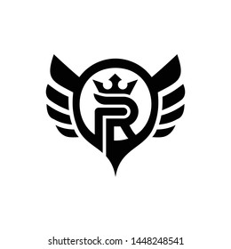 initial R with crown logo template