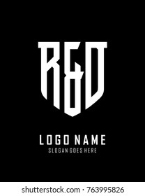 Initial R & D abstract shield logo template vector