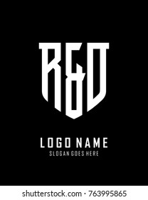 Initial R & D abstract shield logo template vector