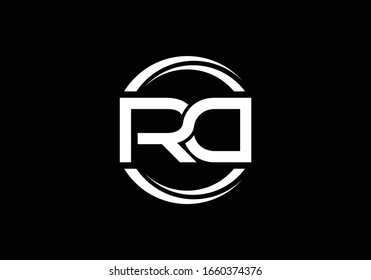 Initial R and D letter logo design, Creative Minimalist Letters Vector Icon Logo Illustration.