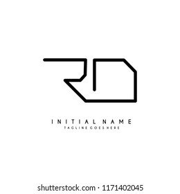 Initial R D minimalist modern logo identity vector