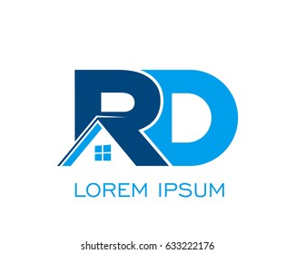 initial R D real estate logo vector