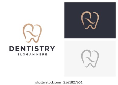 initial r dental vector logo