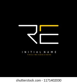 Initial R E minimalist modern logo identity vector