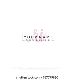 Initial R & I elegant logo template vector