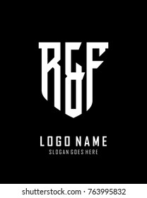 Initial R & F abstract shield logo template vector