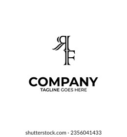 Initial R and F lettering logo design