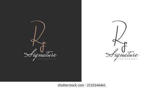 Initial R and F Logo Design with Handwriting Style. RF Signature Logo or Symbol for Wedding, Fashion, Jewelry, Boutique, and Business Identity