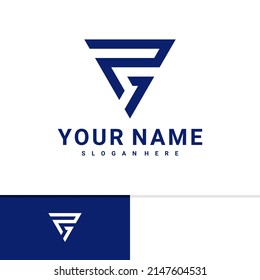 Plantilla de vector de diseño de logotipo R F inicial, conceptos de diseño de logotipo Creative R F
