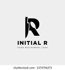 initial r food equipment simple logo template vector icon abstract