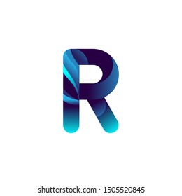 initial r futuristic gradient logo