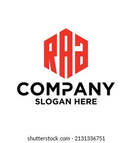 Initial R A G hexagon logo vector