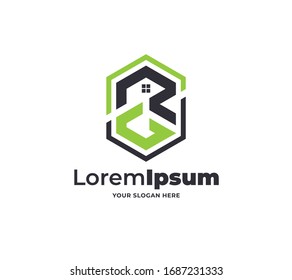 initial R G logo design vector