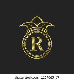 Erstplatziertes oder goldenes Logo, luxuriös und gekrönt