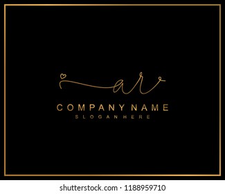 Initial A R handwriting logo template vector