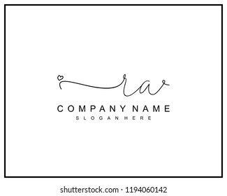 Initial R A handwriting logo template vector