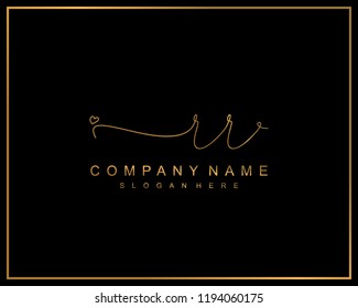 Initial R R handwriting logo template vector