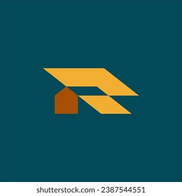 initial R home technology logo vector