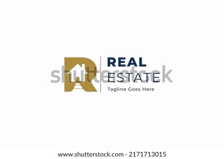 Initial R House Logo, letter R with house icon inside, usable for real estate and business logos, Flat Vector Logo Design Template, vector illustration