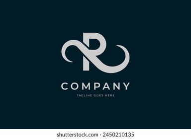 Initial R Infinity Logo. minimalist letter R with Infinity icon combination, vector illustration