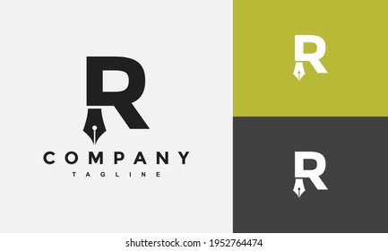 initial R ink pen logo